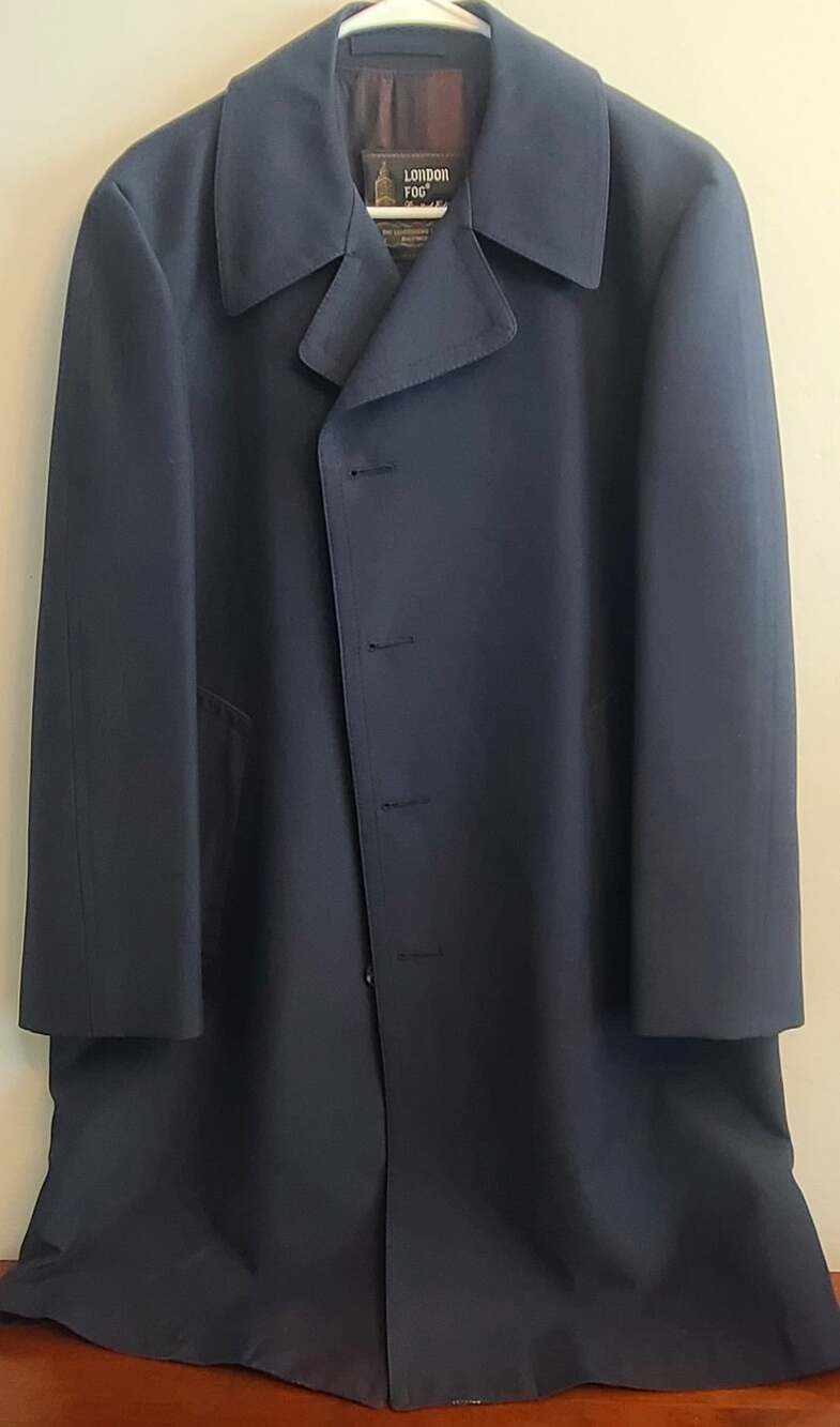 London Fog Limited Edition Trench Coat Navy Blue Size Short 42